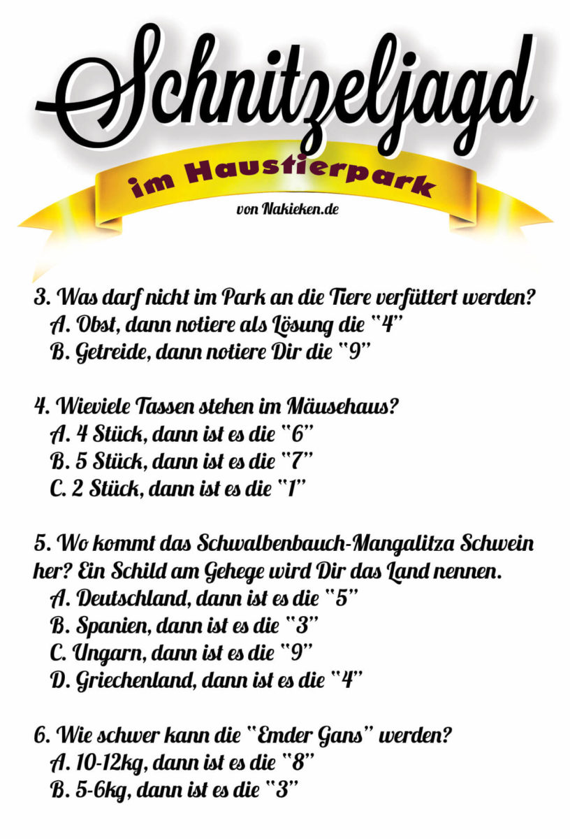 Schnitzeljagd Rätsel Seite 2
