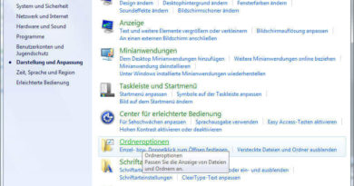 Windows 7 Ordneroptionen Bildschirmfoto