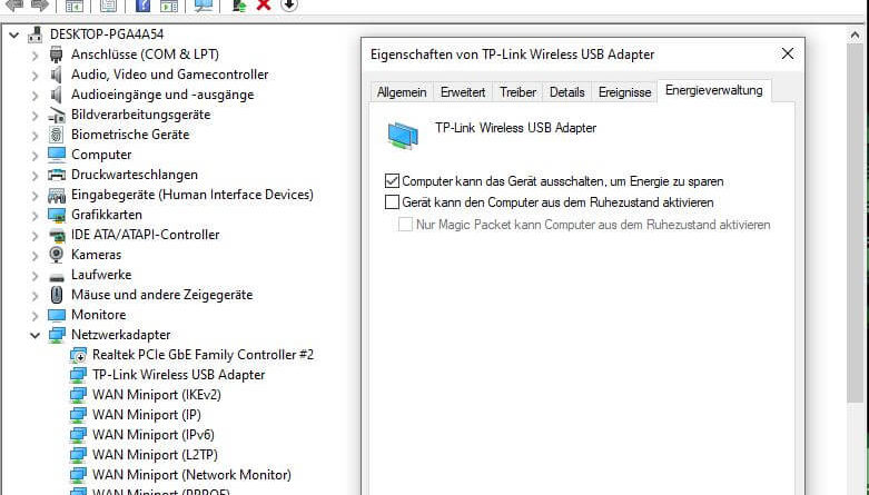 Windows Gerätemanager Netzwerkadapter